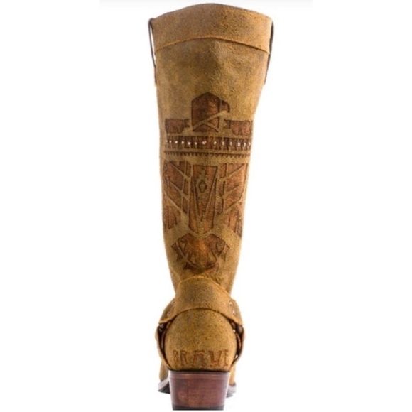 Junk Gypsy by Lane She Who Is Brave Suede Cowboy Boots Women 11 Tan - Picture 3 of 15